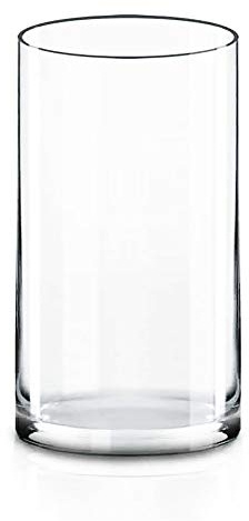 CYS EXCEL (H:12 D:6) Large Cylinder Clear Glass Vase for Wide Bouquet Flower Vase Centerpieces Display Hurricane Floating Candle Holder