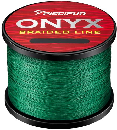 Piscifun Onyx PE Braided Fishing Line, 150yd 6lb Test, Green
