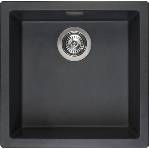 REGINOX Amsterdam Sink 40 x 40 Black Silvery, Anthracite, 460 x 460 mm
