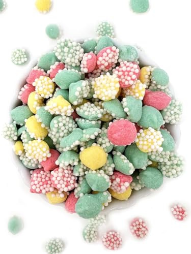 SweetGourmet Mini Pastel Mint Nonpareils, Creamy Mints with White Sprinkles, Yellow, Pink and Green, 2-Pound Bulk Bag
