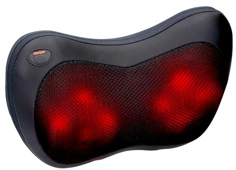 Grundig Massagegerät - Massagekissen zur Linderung von Muskelschmerzen - Rückenmassagegerät mit 4 Massageköpfen und Infrarot-Heizung - mit 2 Steckern (inkl. Autostecker) - Schwarz