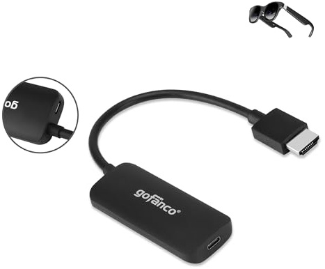 gofanco HDMI 2.0 auf USB C Konverter (HDMI Computer oder Laptop auf USB Type C Monitor Adapter) – 4K @60Hz, HDCP 2.2, 2-Kanal Stereo Audio, schwarz | HDMI zu USB-C Konverter, kompatibel mit Xreal, Rokid Air/Max, VITURE One, RayNeo, Switch, PS4/5, Xbox