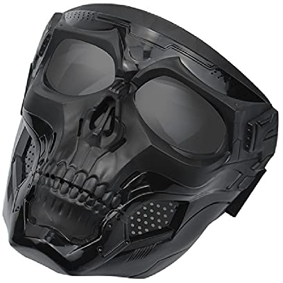Koyheng Tactical Protective Adjustable Skull Vollmaske für Airsoft Paintball Cosplay Kostüm Party Hockey Halloween Maske