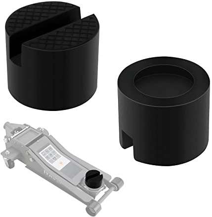 Wagenheber Gummiauflage 2 Stück Rund Gummiauflage Tragfähigkeit bis 5T mit Nut Waffeloberfläche, 50 * 39mm Unterstellbock Gummiauflage für Wagenheber Hebebühnen Rangierwagenheber