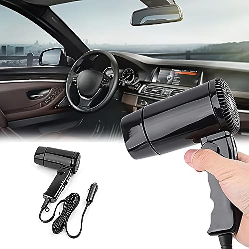TOTMOX 12 V Heißer und Kalter tragbarer faltbarer Haartrockner, schnell trocknender automatischer Reise-Haartrockner, Fensterdefroster für Campingreisen