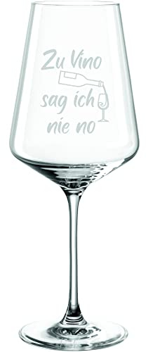 Leonardo Puccini Weinglas 560ml mit Gravur Zu Vino sag ich nie no - für Rot- & Weisswein – lustige Geschenkidee für Geburtstag, Frauen, Männer, Freundin/Freund & Weinliebhaber (Zu Vino)