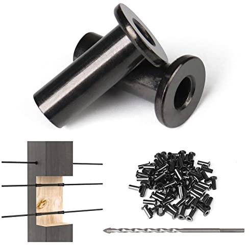 Muzata 80Pack Black Cable Railing Level Protector Sleeve for Wood Post CR88