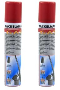 Fackelmann 14080 Lot de 2 Bidons recharge gaz pour allume gaz et briquet, recharge de gaz, recharge pour allume gaz, Gaz, 16,5 x 3,3 cm | Recharge rapide, Économise les briquets, Butane propane, Format 16,5 cm, Lot de 2