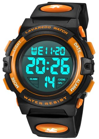 aswan watch Digitaluhr Kinder Mädchen Jungen mit Wecker,Stoppuhr,LED Licht,Datum-Sport Armbanduhr mit Silikonarmband-S/M