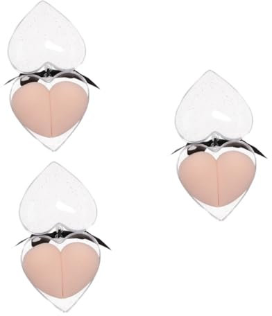 Beaupretty 2pièces Éponge De Maquillage Forme De Cœur De Éponge Flockée Pour Application De Fond De Teint Et Produits Cosmétiques Utilisation Sèche Et Humide Rose