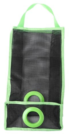 Cabilock Bolsa Colgante de Cocina de Malla PVC Plegable para Verduras | Clasificación Ventilada, Dos Aberturas Laterales y Base, Tamaño L, Verde para Cocina
