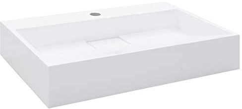 ZEYUAN Lavabo 60x38x11 cm Fonte minérale/marbre Blanc,Vasque À Poser Salle De Bain,Lavabo Salle De Bain