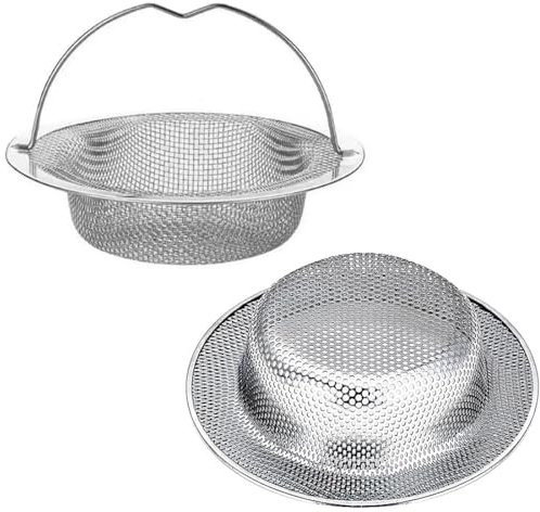 2 unidades colador de desagüe de cocina de acero inoxidable, colador fregadero, Filtro de Drenaje con Asa para Cocina,Evita Obstrucciones Filtro Fregadero,para lavavajillas, Paquete,Ducha