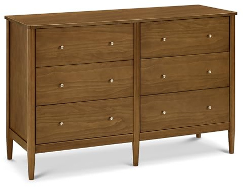 Davinci Frem 6-Drawer Baby Dresser for Bedroom - GREENGUARD Certified - Multi-Purpose Double Chest of Drawers for Boys & Girls - Storage Dresser for Kids Bedroom, Living Room, Nursery - Walnut