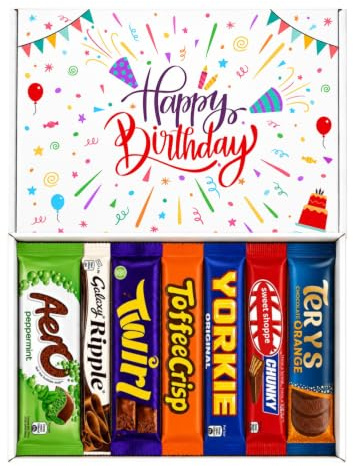 Birthday Chocolate Gifts for Men – Sweet Shoppe Assorted Chocolate Gift Box, Happy Birthday Chocolate Hamper, Letterbox Gift for Him