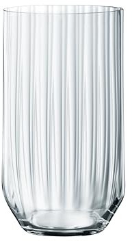 Spiegelau Set di 4 bicchieri da long drink, da cocktail, in cristallo, 445 ml, lineari, 4940179