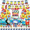 37Pcs Train Birthday Party Decoration Set, Tomaz Party Decorations, Kids Birthday Party Decoration Set Including Banner, Balloons, Cake Decoration, Latex Balloons, Aluminum Foil Balloons