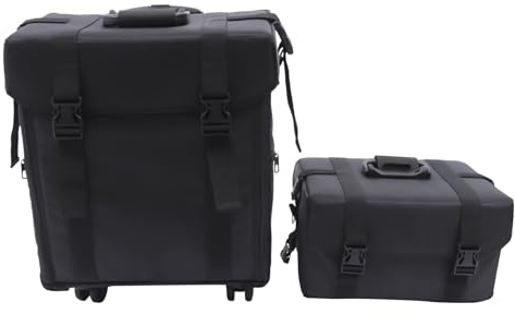 2 in 1 Kosmetikkoffer, Arbeitswagen Friseur Trolley, Multifunktionale Kosmetik Trolley, Oxford-Gewebe Professionelle Make Up mit Schubladen, für Hairstylisten, Kosmetiker, Make-up-Künstler