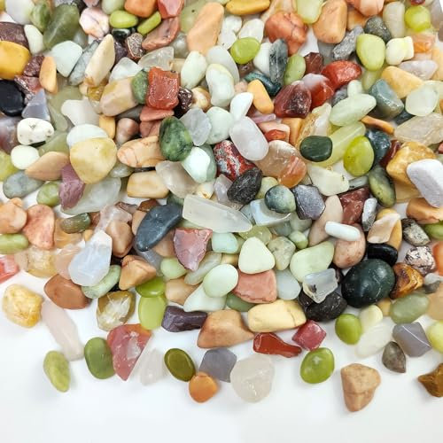 FANTIAN 1.8 kgs Pebbles for Plant Pots, 0.5-1 cm Small Gravel, Polished Decorative Stones for Plants Pots, Aquarium, Vases, Bird Bath, Craft and Fairy Garden