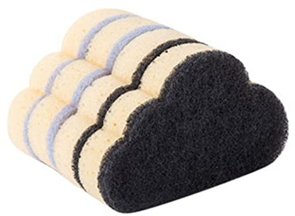 Healeved Kitchen Cleaning Sponges 12Pcs Cloud Shaped with Strong Decontamination Ability , Non-Damaging Surface Sponge Scrubbers for Home Dish , Cup and Bowl Cleaning