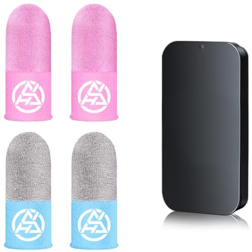 SIOPPKIK 4 Pièces Mobile Game Sleeve Finger, Contrôleurs de Manchons de Jeu Mobiles, Manchons Anti-Transpiration pour écran Tactile pour Jeux Mobiles