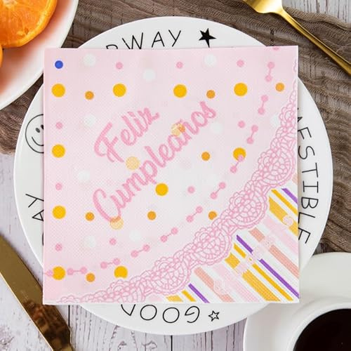 Serviette Papier Rose Violet Orange Serviette de Table Anniversaire Jetables Cocktail Mariage Décoration de Table pour les Partys Célébrations Papier Toilette 5 Paquet(33x33cm)