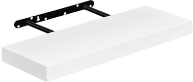 FURNITABLE Wandregal Wandboard Bücherregal Regale | für Deko Wandablagen aus MDF Holz, Hängeregal Weiss, 40x14x3cm