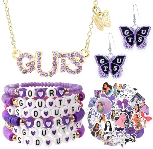 NTGFU Kpop Stranger Olivia Witch Merch Set, K Pop Inspired Bracelet, Necklace, Earrings Stickers for TV Concert Fan Music Lover Friendship Birthday Gifts