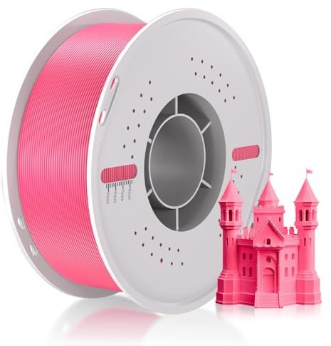 PLA Filament 1.75mm Maßgenauigkeit+/-0.03mm Einfaches Drucken Ordentlich Gewickelt 3D Drucker Filament Compatible with Bambu Lab/Anycubic/Creality All 3D Drucker-1kg Spool (2.2lbs)-Hot Pink