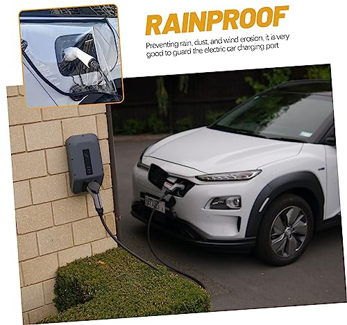 AKOOSY Ev Charger Rain Cover Magnetic Charging Port Protector for Electric Vehicles and Rainproof Plug Cover Compact All Season Outdoor Use