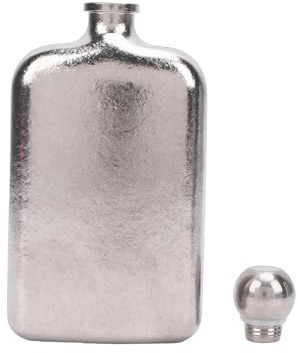 Qcwwy Flasque en Métal Titane Flasque Portable Compacte pour la Randonnée et les Voyages Préserve la Saveur Facile à Remplir Idéal pour les Aventures en Plein Air Bar Restaurant (Quadrate 2,3 pouces)