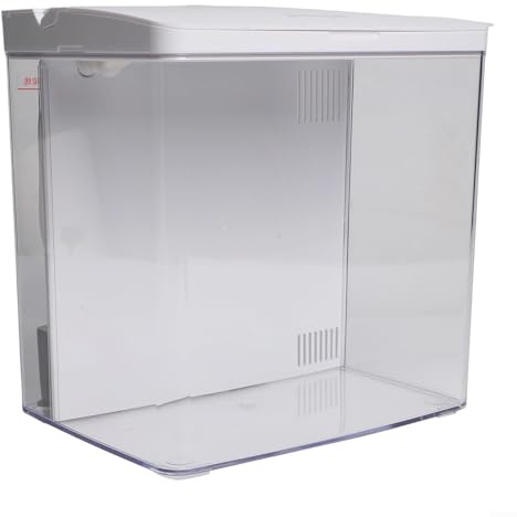 MKTOLHUS Litet akvarium för startkit, med LED-ljus och filter, 3-lagers filtrering tyst Betta fiskbehållare, för räkor guldfisk, skrivbord akryl eko-tank, 20 x 20 x 14 cm svart (vit)