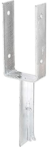 Alberts 216795 U-Pfostenträger | mit Betonanker aus T-Eisen | feuerverzinkt | lichte Breite 101 mm | Länge Betonanker 200 mm