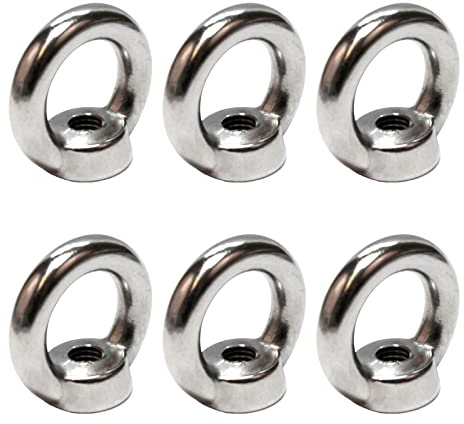 PRIOstahl® RINGMUTTER rostfritt stål V4A ringbultar ringskruvar | M6-6 stycken
