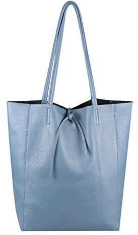 OBC Made in Italy Damen Leder Tasche XXL DIN-A4 Shopper Tote Hobo Bag Henkeltasche Handtasche Umhängetasche Ledertasche Schultertasche