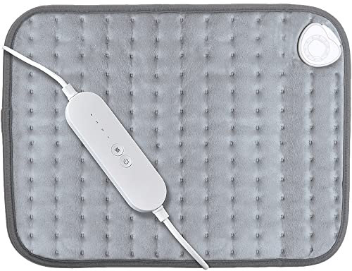 Homefront Heat Pad with 4 Heat Settings 110W - Luxurious Soft with Auto Shut Off - Therapeutic, Soothing Pain Relief Therapy for Back, Neck, Arthritis & Tension - Washable (Grey, 40 x 30 cm)