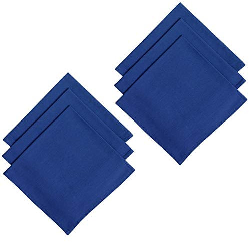 6er Pack Textil Servietten Stoffserviette 45cm x 45cm aus 100% Baumwolle in Blau