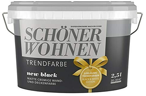 Schöner Wohnen 2,5 L. Trendfarbe New Black Matt, Wandfarbe, 20-30 m²