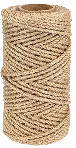 G2PLUS 4MM Thick Jute Rope, 50M Strong Hemp Garden Rope, 3-Ply Jute Twine String for DIY Crafts Arts and Gardening Applications