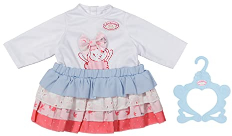 Baby Annabell Outfit Rock, weißes Puppenshirt und mehrlagiger Rock mit Volants in blau rosa für 43 cm Puppen, 706756 Zapf Creation