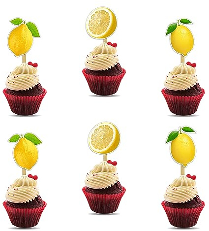 Seyal® Geburtstagsparty-Dekoration – Zitronenförmige Cupcake-Dekoration