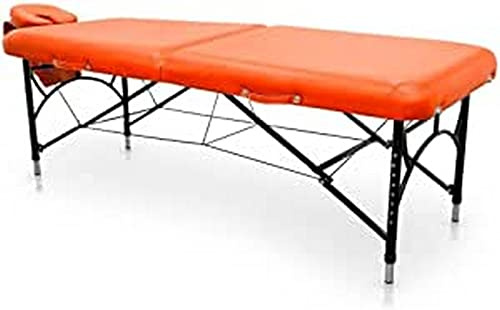 QUIRUMED Easy Force klappbare Massageliege aus Aluminium, Farbe Orange, Massageliege, Kunstleder, hochdichte Polsterung, höhenverstellbar, abnehmbarer Kopf, leicht, bis 210 kg
