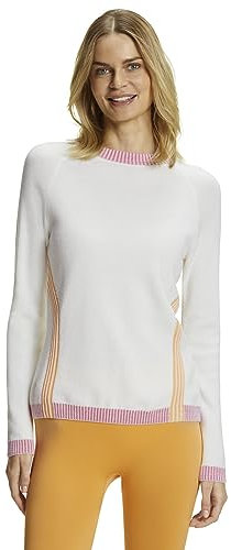 FALKE Damen Pullover Ski Knit Pullover W PU Wolle Funktionsmaterial schnelltrocknend 1 Stück, Weiß (Off-White 2040), M