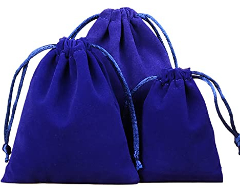 6 Stück Samtbeutel Schmuckbeutel,Kleine Stoff Beutel mit Kordelzug,Samt Säckchen Geschenkbeutel Stoffsäckchen zum Befüllen für Schmuck Hochzeit Weihnachten Geburtstag Party Geschenk,10x12cm Königsblau