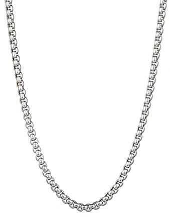 Stainless Steel Pea Chain 50 cm, Men's Chain Silver Stainless Steel Chains Wide 2.5 mm Hip Hop Friendship Chains Boys, Stainless Steel, No zirconia