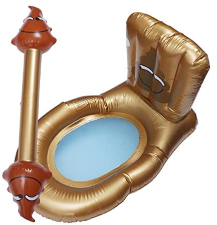 Toyvian Aufblasbarer Kreativer Sommerferien Schwimmring in Toilette Form aus PVC Sicher und Luftgefüllt für Erwachsene Am Strand und Pool