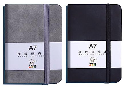 Leadigol 2PCS A7 Mini Notebooks, Journal Notepad, 96 Sheets Thick Lined Paper Notepad, Writing Supplies, Journal Tiny Notebook, Memo Diary Planner Agenda Organizer Notebooks