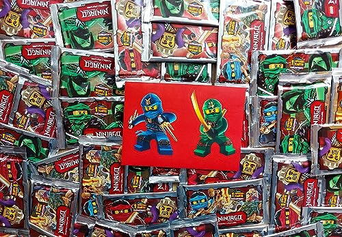 10 Booster Ninjago - Serie 1 von 2016 Trading Card Game 50 Sammelkarten + Jay und Lloyd Aufkleber Bunt Blue Ocean