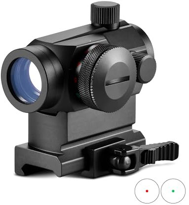 ESSLNB Red Dot Sight Airsoft rot und grün 4 Absehen 5 Helligkeitseinstellungen Zielfernrohr mit 20mm/22mm Picatinny Rail Mount Multi-Coated Linse für die Jagd Airsoft Schießen