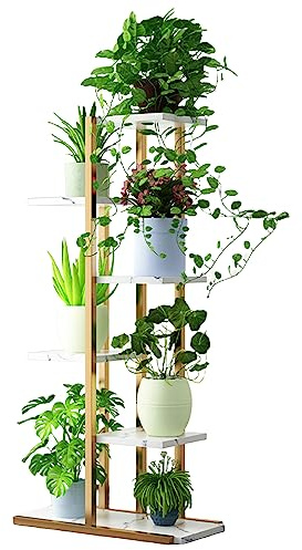 Support à fleurs, support d'étagère haute pour plantes d'intérieur, support de plantes à 6 niveaux 7 pots, étagère pour plantes d'intérieur à supports multiples, présentoir de jardin extérieur support